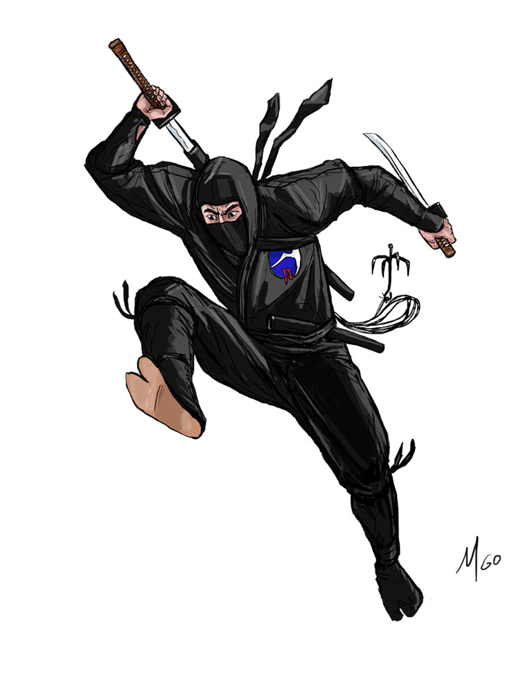 Good Ninja character illustration by Marten Go