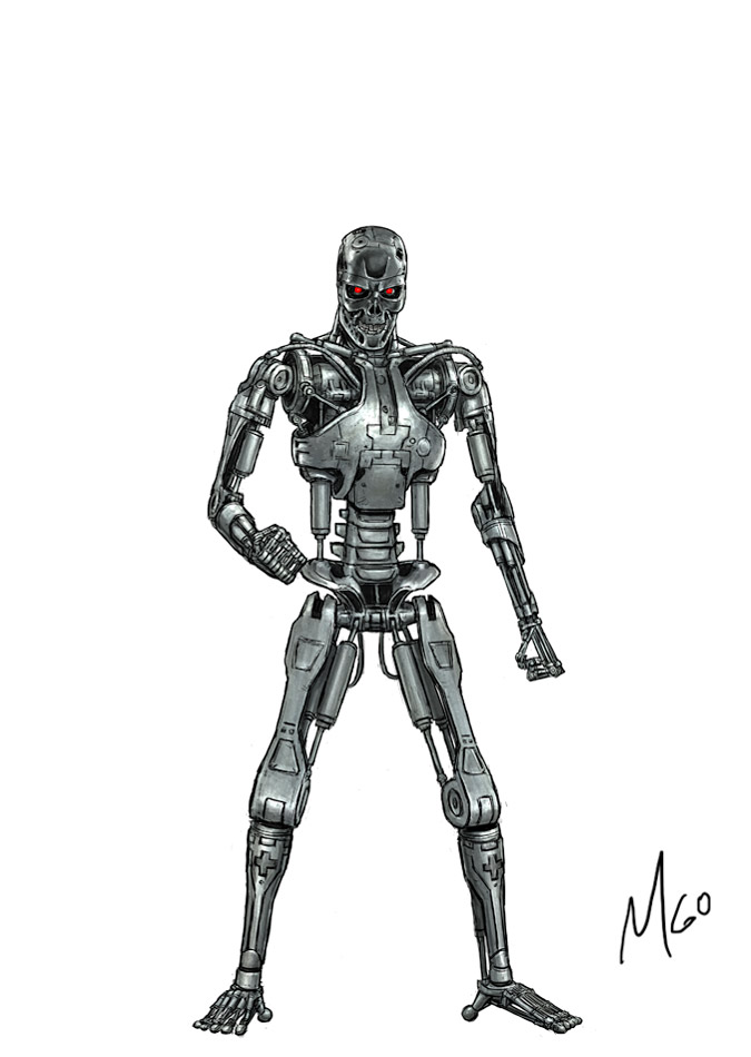 Killer Robot character illustration by Marten Go