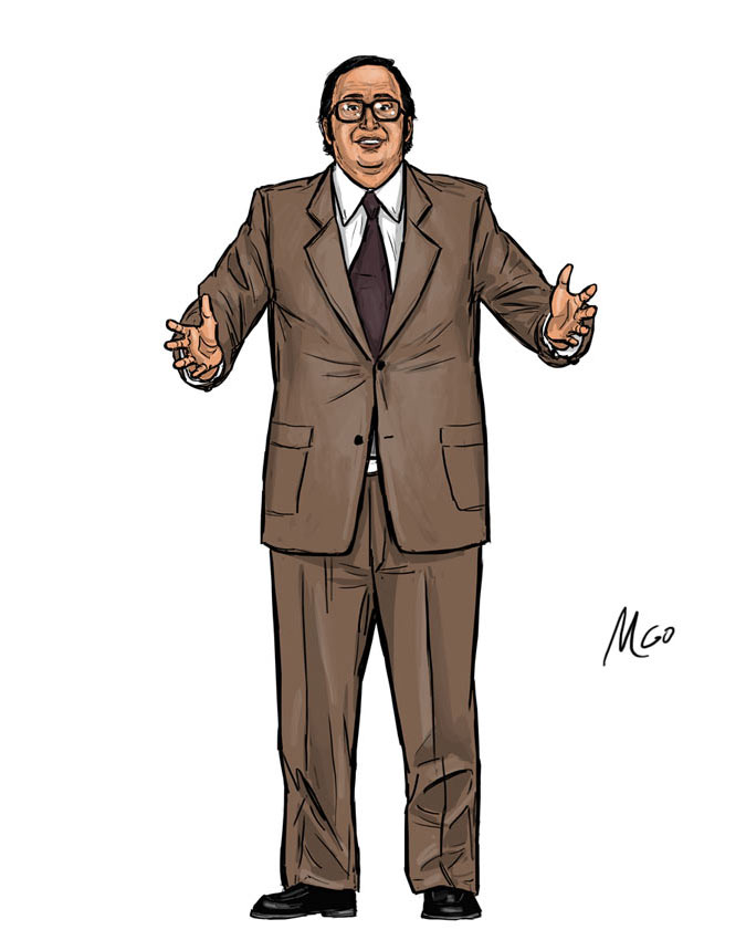 Bank Manager character illustration by Marten Go