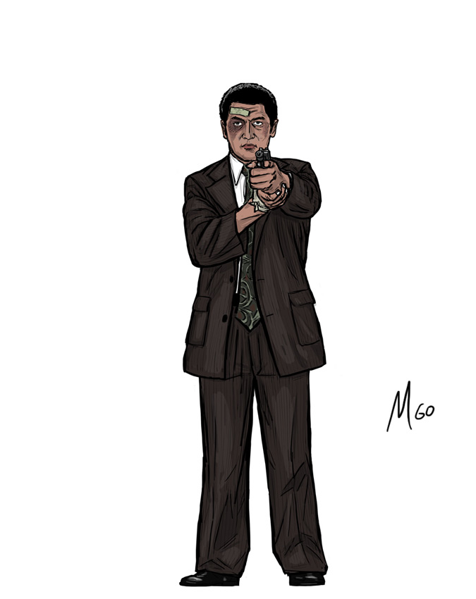 Pistol character illustration by Marten Go