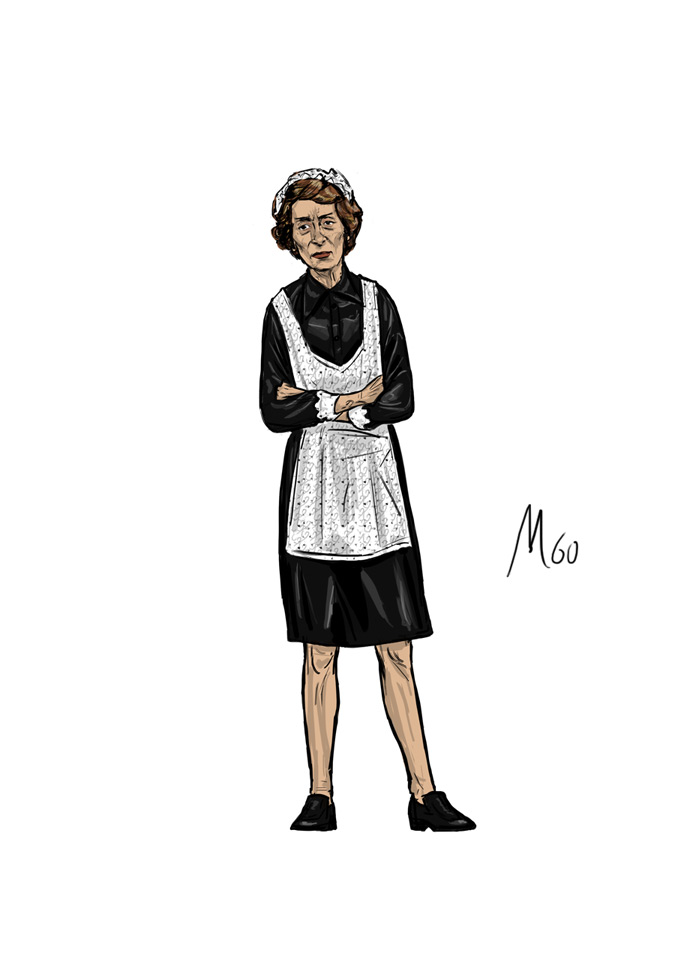 Waitress character illustration by Marten Go