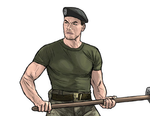 French Army Man Character