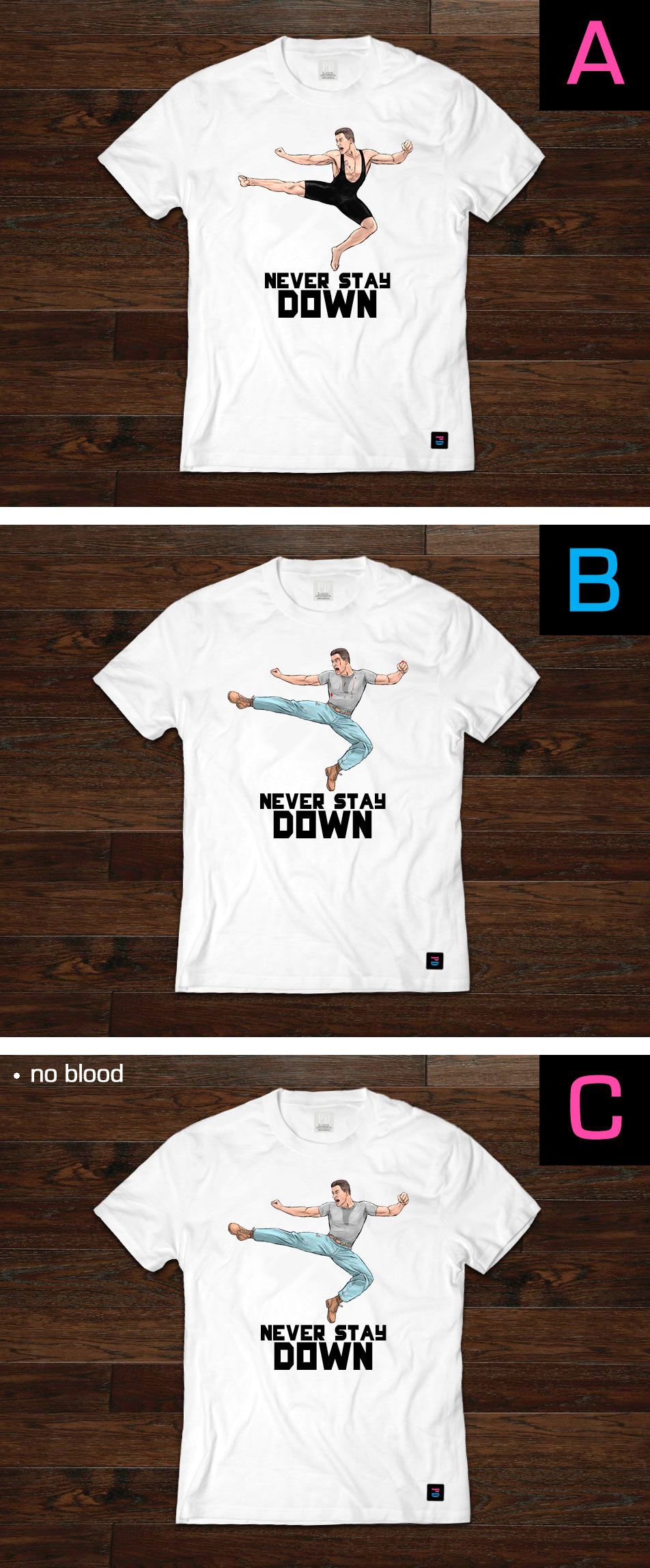 Never Stay Down PD T-Shirt designs by Marten Go aka MGO