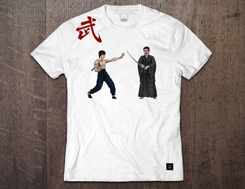 Nunchaku Vs. Samurai Sword PD T-Shirt designs by Marten Go aka MGO