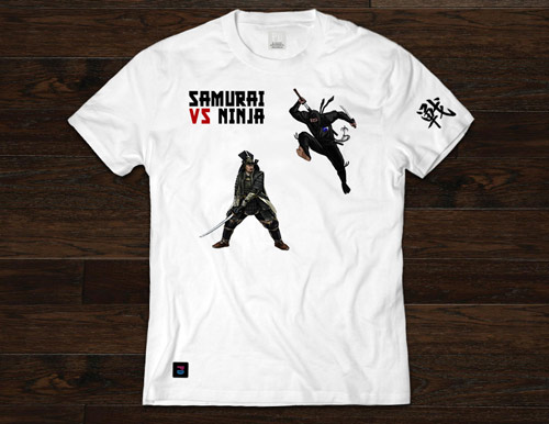 Samurai Vs. Ninja PD T-Shirt design by Marten Go aka MGO