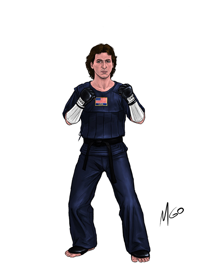 Italian Fighter character illustration by Marten Go