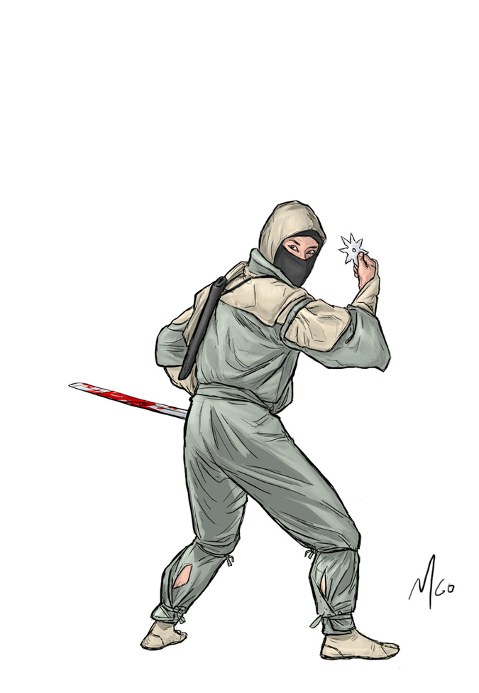 Sand Ninja illustration by Preserved Dragons Marten Go