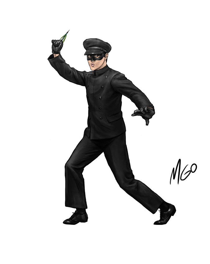 Masked Wheelman character illustration by Marten Go