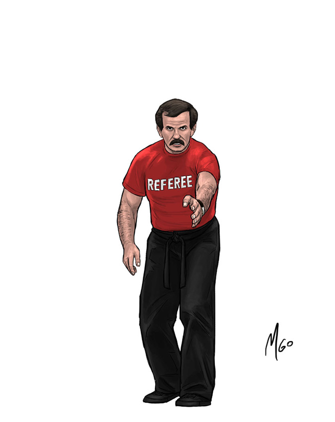 Tournament Referee character illustration by Marten Go