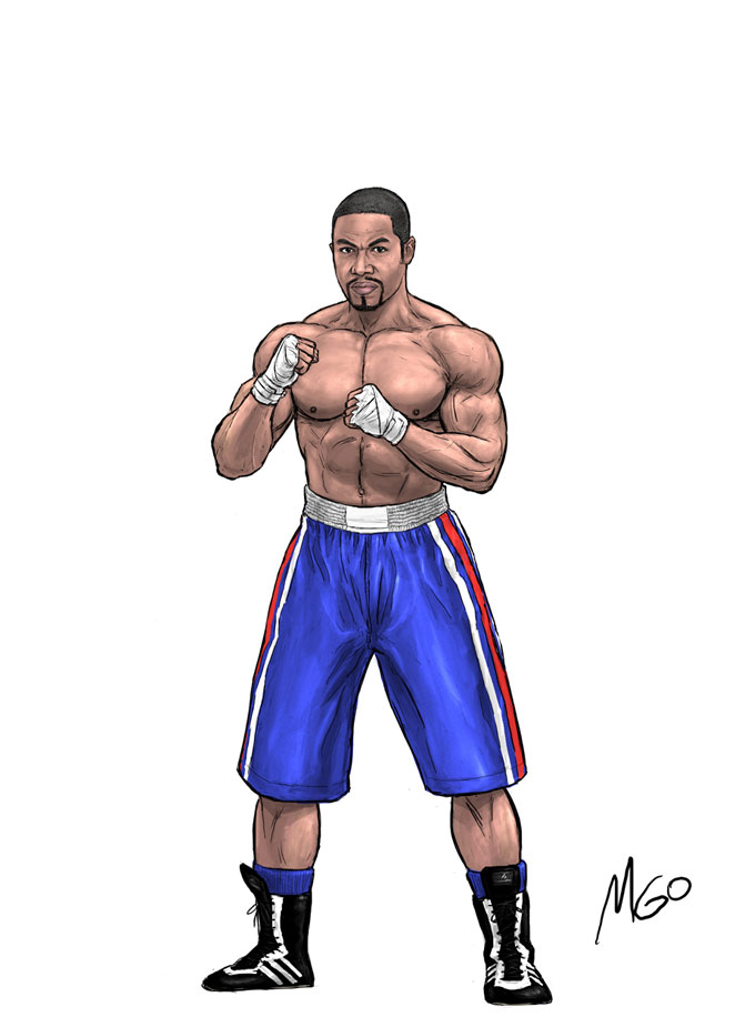 US Boxing Champ character illustration by Marten Go