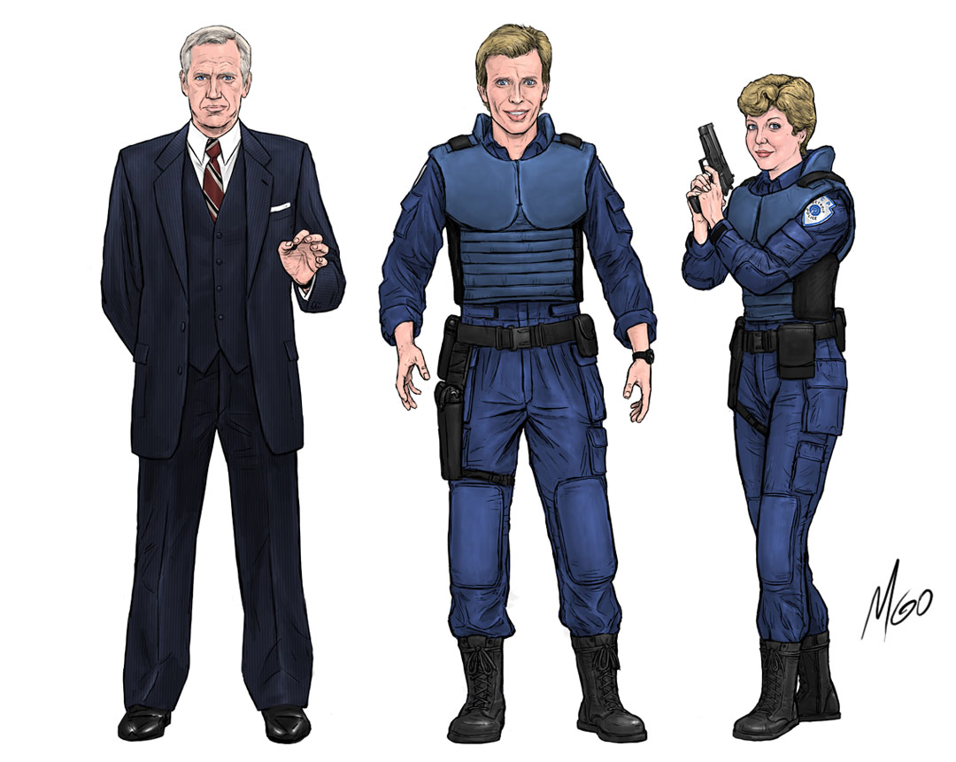 Alex Murphy, Anne Lewis and Dick Jones character art by MGO