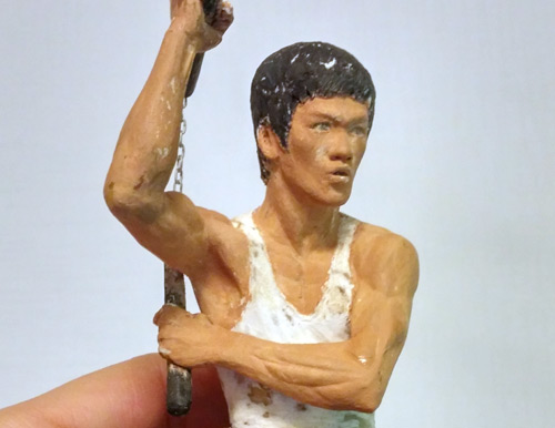 Upcoming new statue of Tang Lung from Way of the Dragon movie scene where he annihilates a band of thugs with nunchakus by Marten Go aka MGO